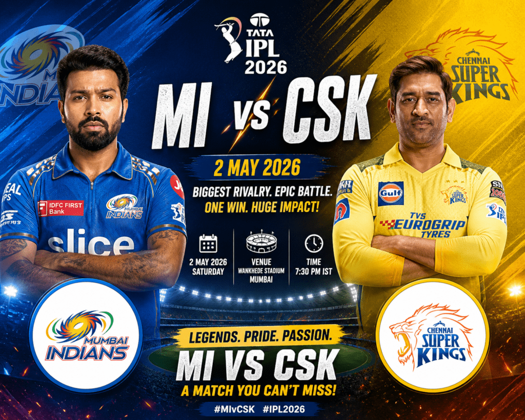 MI vs CSK 2 May 2026 Match